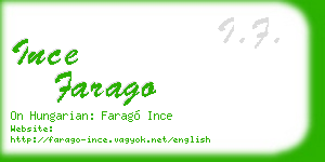 ince farago business card